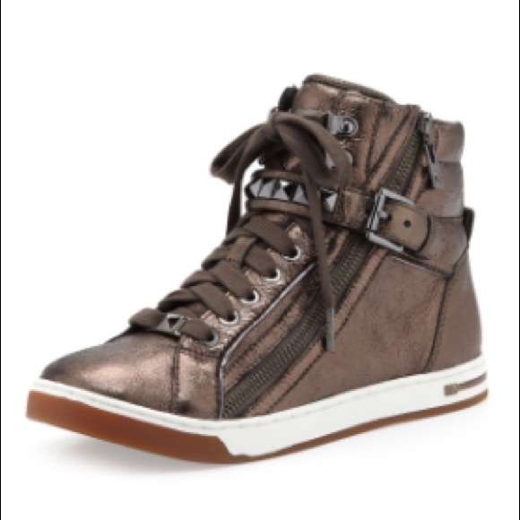 michael kors glam studded high top sneakers
